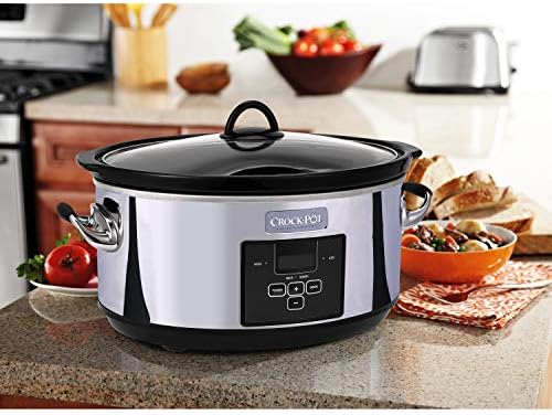 Crock-Pot 7 Quart Programmable Slow Cooker – Polished Platinum XOF6
