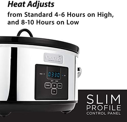 Crock-Pot 7 Quart Programmable Slow Cooker – Polished Platinum XOF6