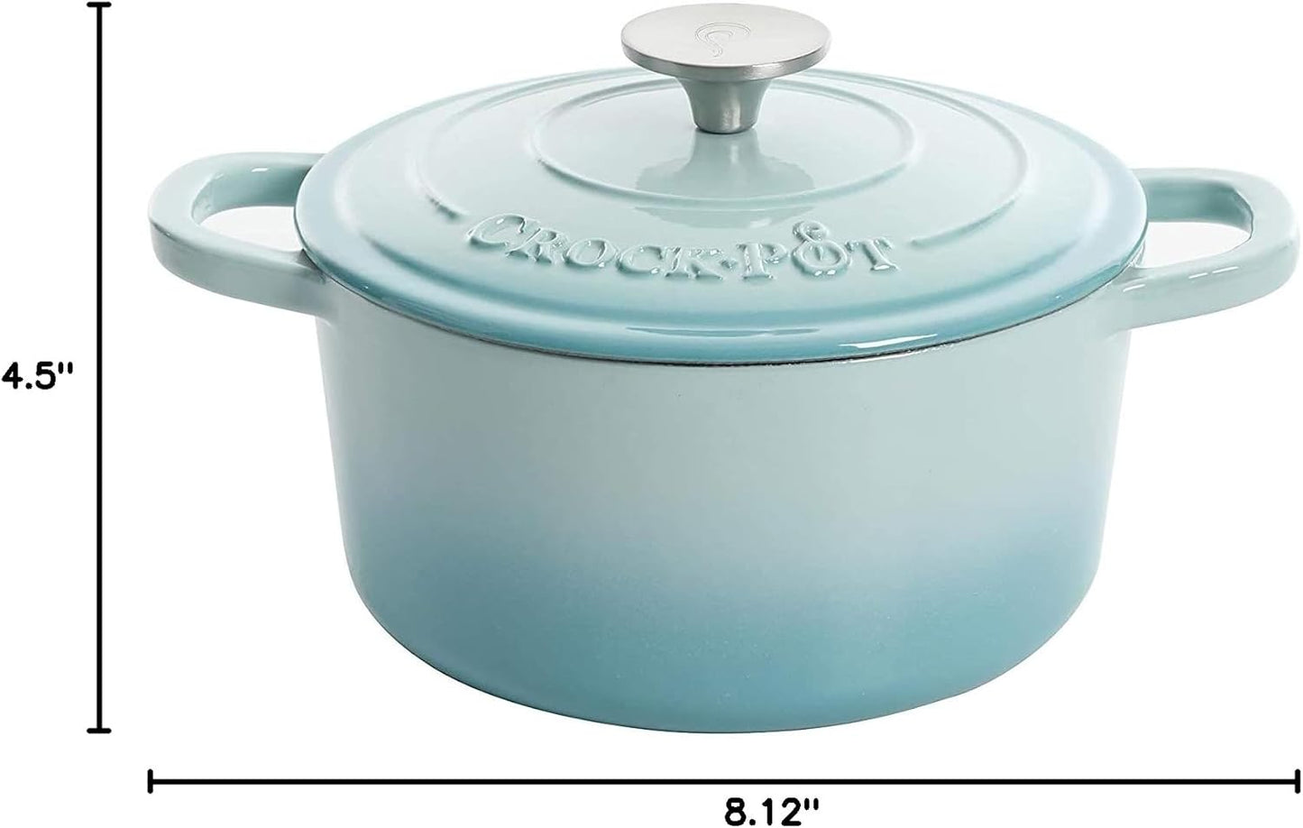 Crock-Pot 3 Quart Enameled Cast Iron Dutch Oven – Aqua 9VTM