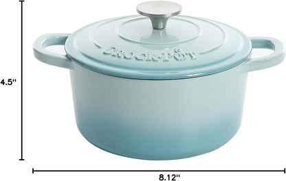Crock-Pot 3 Quart Enameled Cast Iron Dutch Oven – Aqua 9VTM